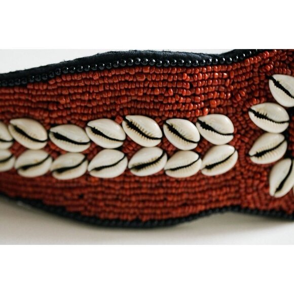 Vintage Wide Fully Beaded Ethic Boho Tie Closure Belt - Picture 4 of 7